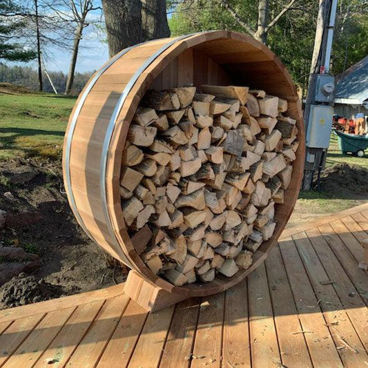 Dundalk LeisureCraft 5' Clear Cedar Firewood Storage - Sauna Sanctuary