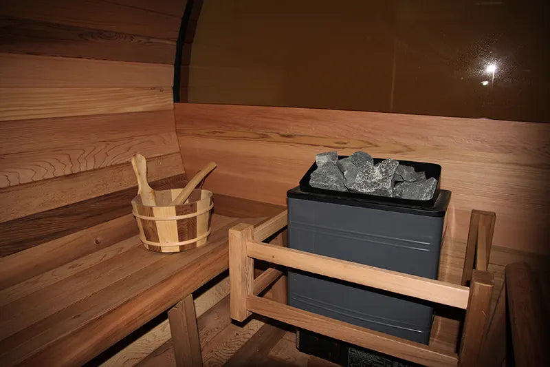 Hot Dry Steam Sauna Room Cedar Barrel Sauna Outdoor Cabin 4 Person