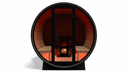 Calore Health and Wellness Black Cedar Barrel Sauna