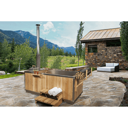 Dundalk LeisureCraft Canadian Timber Starlight Wood Burning Hot Tub - Sauna Sanctuary