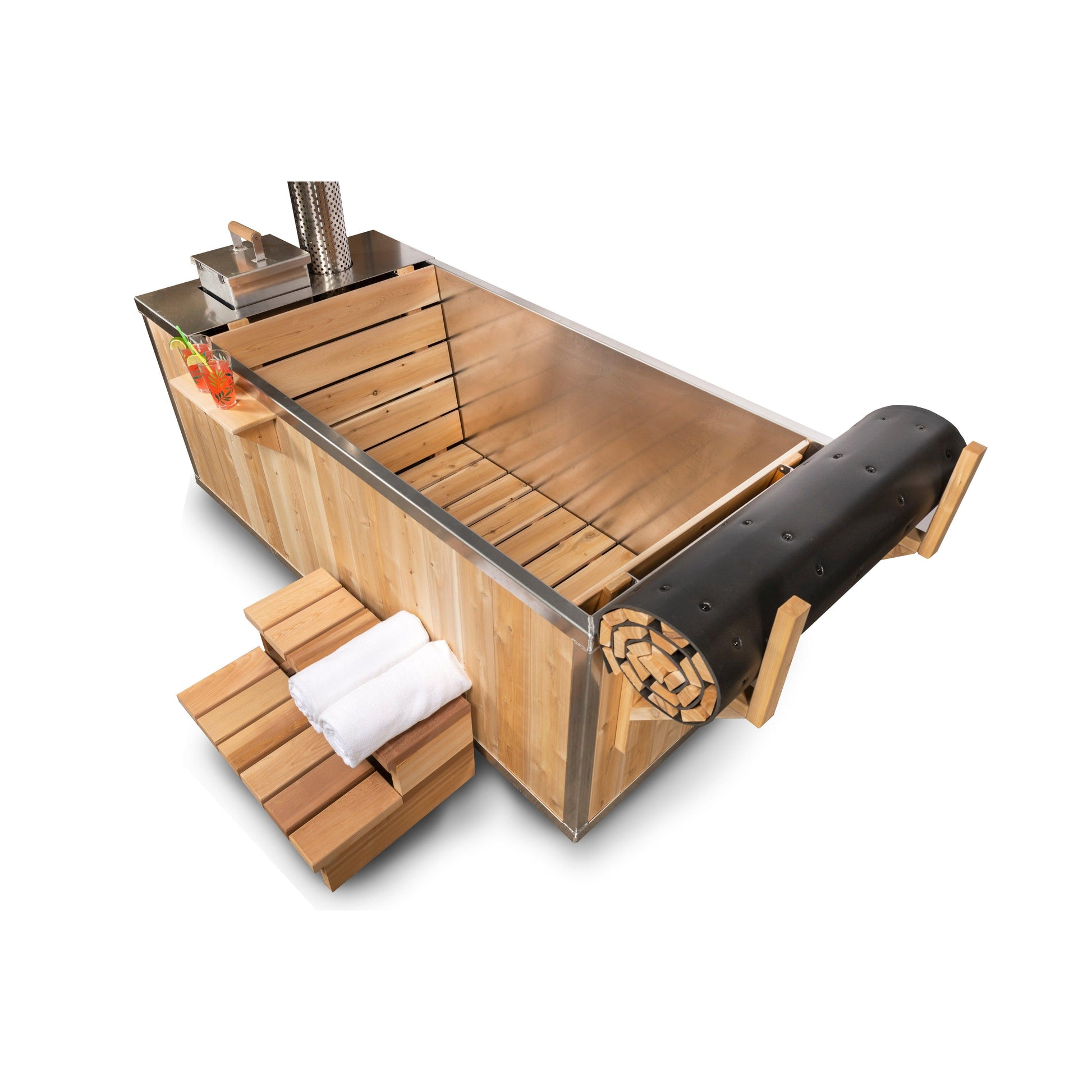 Dundalk LeisureCraft Canadian Timber Starlight Wood Burning Hot Tub - Sauna Sanctuary