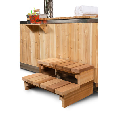 Dundalk LeisureCraft Canadian Timber Starlight Wood Burning Hot Tub - Sauna Sanctuary