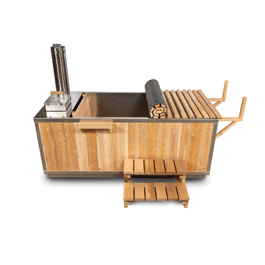 Dundalk LeisureCraft Canadian Timber Starlight Wood Burning Hot Tub - Sauna Sanctuary