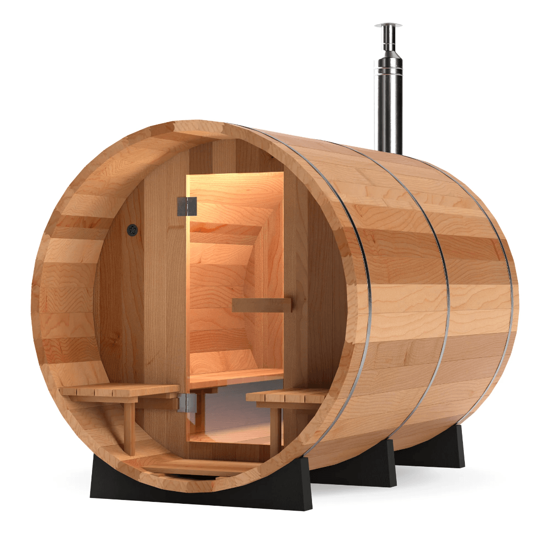 Calore Health and Wellness Black Cedar Barrel Sauna - Sauna Sanctuary