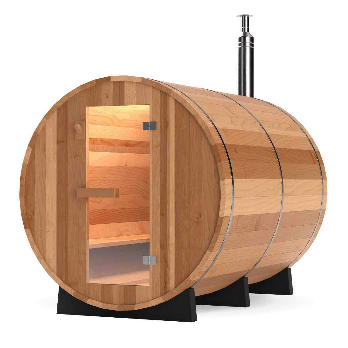 Calore Health and Wellness Black Cedar Barrel Sauna - Sauna Sanctuary