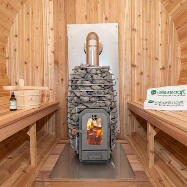 LeisureCraft Georgian Woodburning Sauna with Changeroom - Sauna Sanctuary